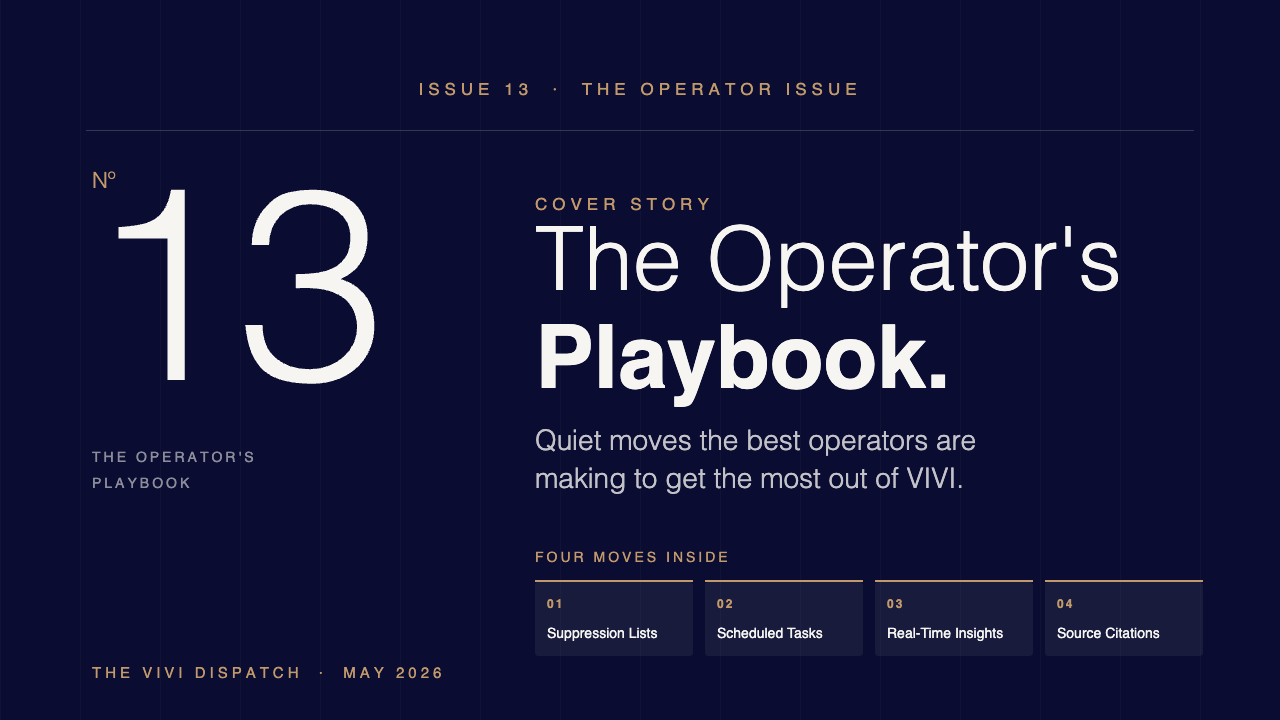 The Operator's Playbook. Issue 13.